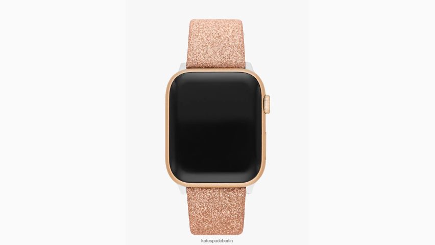 de Kate Spade Frauen 38/40-mm-Armband aus roségoldenem Glitzerleder für die Apple Watch Roségold NB82J21201 Zubehör
