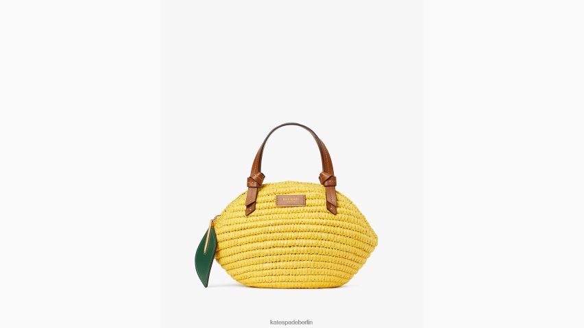 de Kate Spade Frauen 3D-Umhängetasche aus Stroh mit Zitronentropfenmuster Löwenzahngelb multi NB82J294 Zubehör