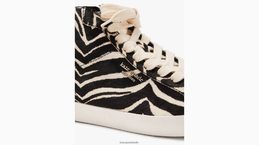 de Kate Spade Frauen Ace-High-Top-Sneaker Zebra schwarz/creme NB82J2623 Schuhwerk