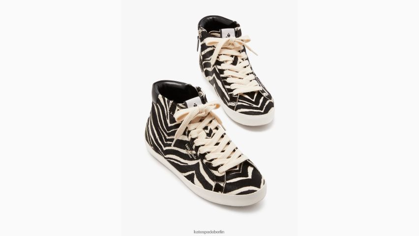 de Kate Spade Frauen Ace-High-Top-Sneaker Zebra schwarz/creme NB82J2623 Schuhwerk