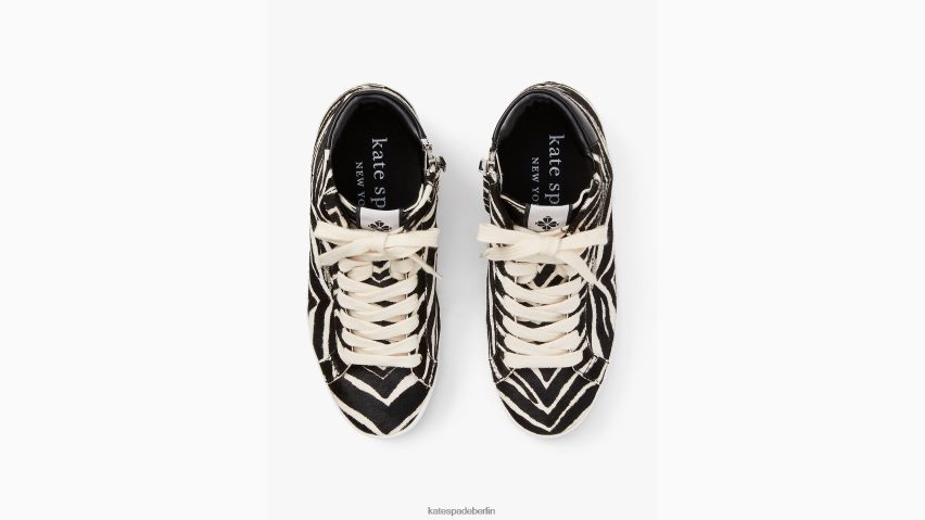 de Kate Spade Frauen Ace-High-Top-Sneaker Zebra schwarz/creme NB82J2623 Schuhwerk