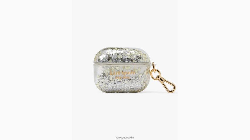 de Kate Spade Frauen Airpods Pro-Hülle mit flüssigem Glitzer in Perlmutt- und Pavé-Optik Halo weiß NB82J21451 Zubehör