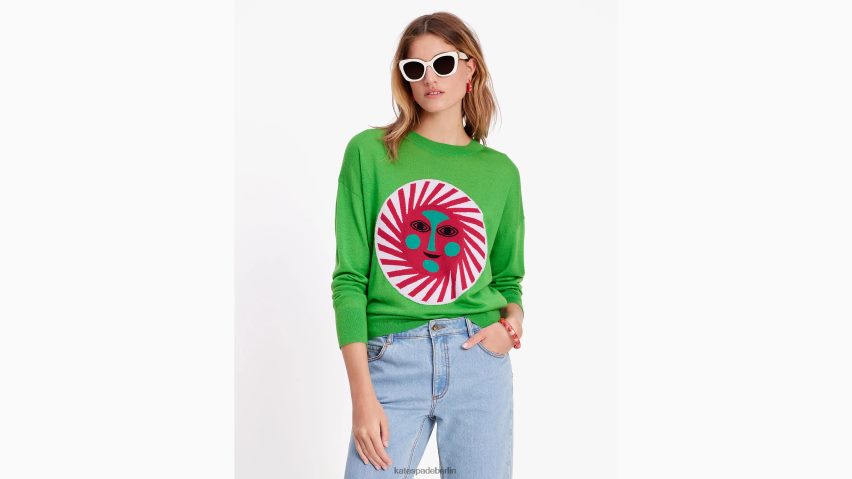 de Kate Spade Frauen Alexander Girard x Pullover Papageiengrün NB82J2686 Bekleidung