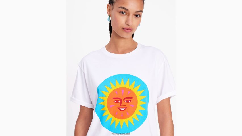 de Kate Spade Frauen Alexander Girard x Tee frisches Weiß NB82J2683 Bekleidung