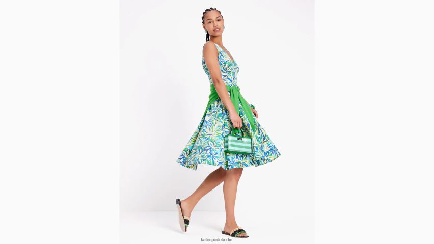 de Kate Spade Frauen Amelia-Kleid mit Anemonenblumenmuster Gletscherblau Multi NB82J2680 Bekleidung