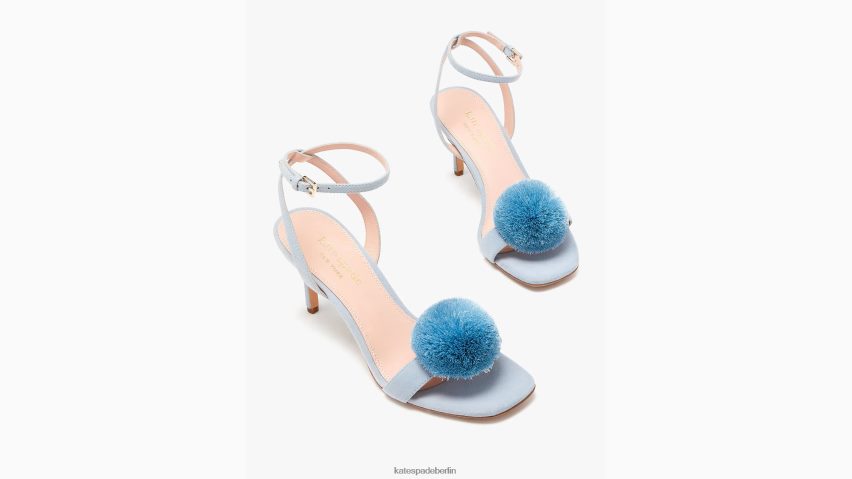 de Kate Spade Frauen Amour-Pom-Sandalen Celesteblau NB82J2546 Schuhwerk