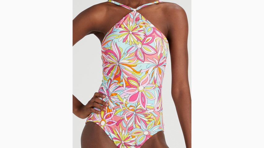 de Kate Spade Frauen Anemonen-Blumen-Halfter einteilig rosa multi NB82J2786 Bekleidung