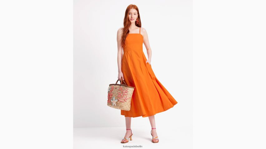 de Kate Spade Frauen Anita Taftkleid Satsuma NB82J2693 Bekleidung