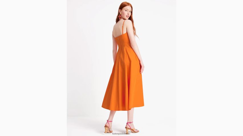 de Kate Spade Frauen Anita Taftkleid Satsuma NB82J2693 Bekleidung