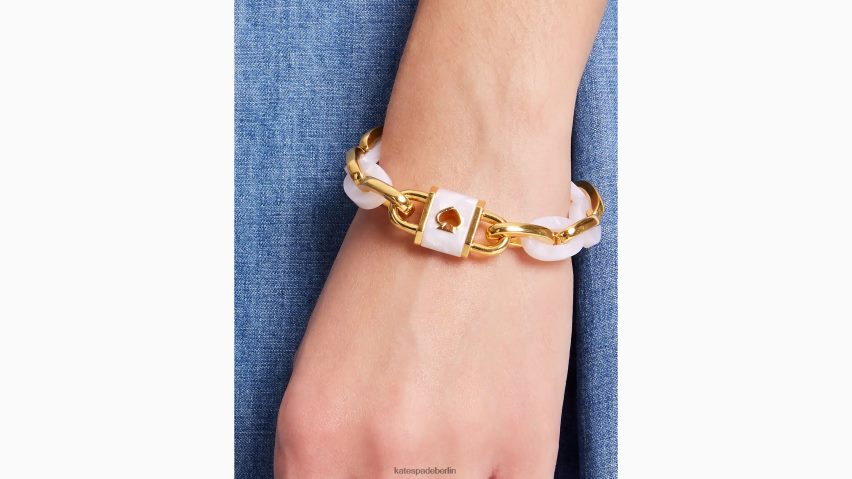 de Kate Spade Frauen Armband mit Schloss und Gliedern Weißes Gold NB82J21022 Zubehör