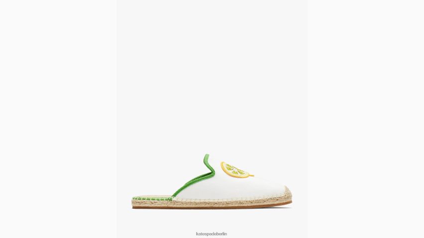 de Kate Spade Frauen Azura-Zitronen-Espadrille-Mules echtes Weiß/KS-Grün NB82J2499 Schuhwerk