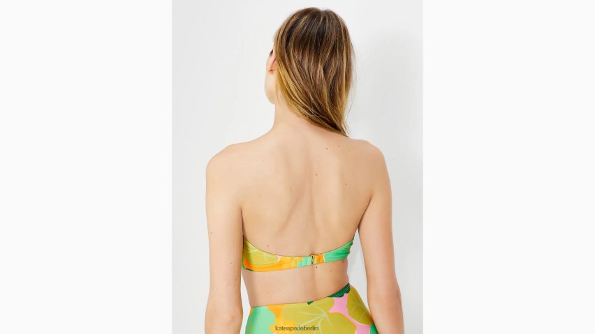 de Kate Spade Frauen Bandeau-Bikinioberteil mit Gurken-Blumenmuster zum Binden Opal NB82J2931 Bekleidung