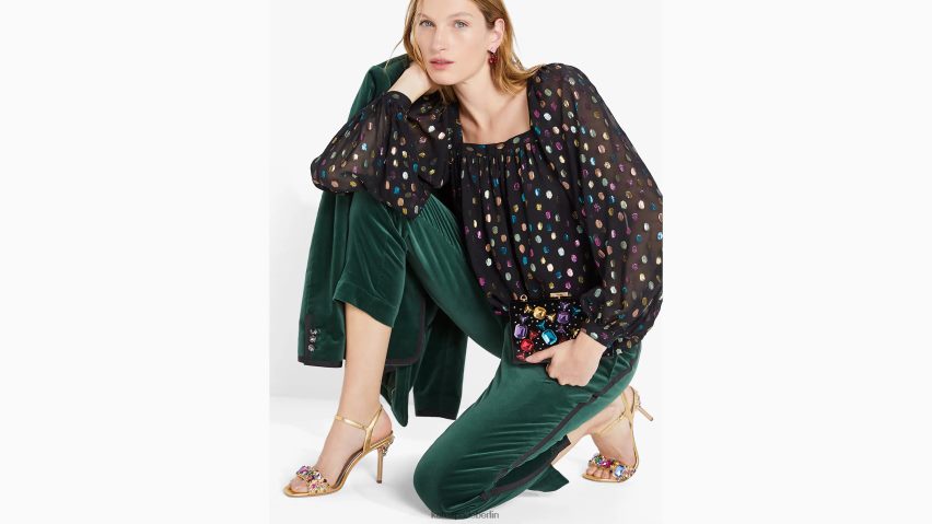 de Kate Spade Frauen Belle-Top mit Metallic-Feiertagspunkten multi NB82J2920 Bekleidung