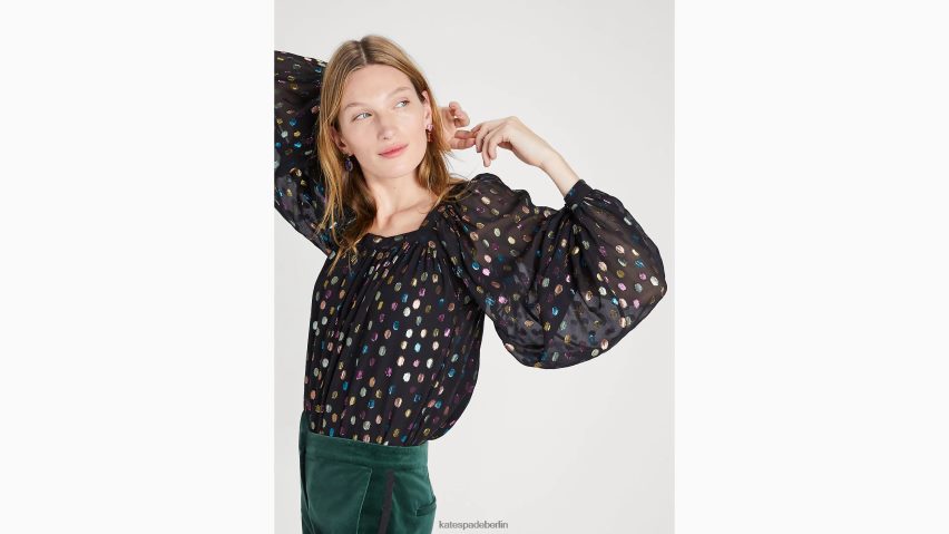 de Kate Spade Frauen Belle-Top mit Metallic-Feiertagspunkten multi NB82J2920 Bekleidung