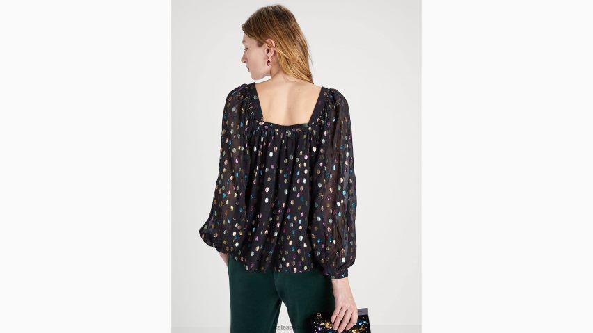 de Kate Spade Frauen Belle-Top mit Metallic-Feiertagspunkten multi NB82J2920 Bekleidung