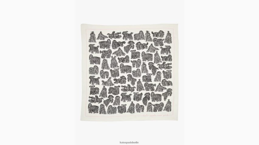 de Kate Spade Frauen Best-in-Show-Quadratschal aus Seide schwarz/creme NB82J21347 Zubehör