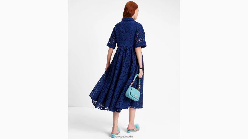de Kate Spade Frauen Besticktes Montauk-Kleid mit Cutwork-Muster Französische Marine NB82J2720 Bekleidung
