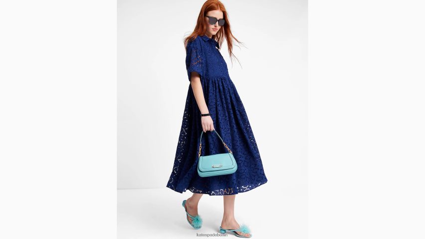 de Kate Spade Frauen Besticktes Montauk-Kleid mit Cutwork-Muster Französische Marine NB82J2720 Bekleidung