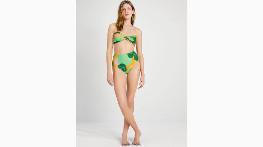 de Kate Spade Frauen Bikinihose mit hohem Bund und Blumenmuster in Gurkenform Opal NB82J2933 Bekleidung