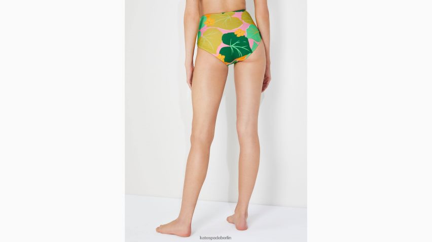 de Kate Spade Frauen Bikinihose mit hohem Bund und Blumenmuster in Gurkenform Opal NB82J2933 Bekleidung