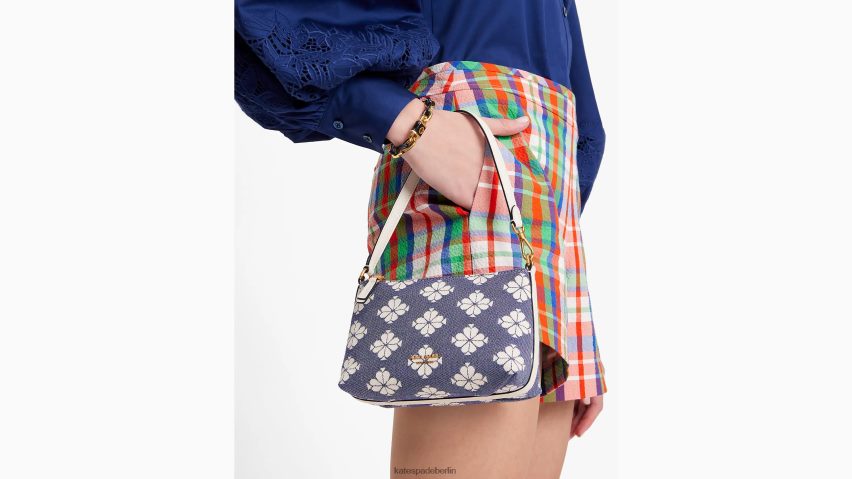 de Kate Spade Frauen Blumen-Ost-West-Pochette aus zweifarbigem Segeltuch Halo weiß multi NB82J2250 Zubehör