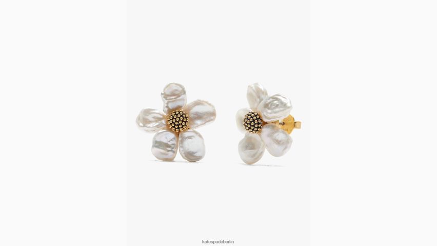 de Kate Spade Frauen Blumen-Raserei-Nieten creme/gold NB82J21160 Zubehör