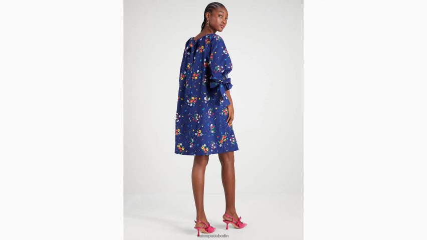 de Kate Spade Frauen Blumenstrauß-Kleid zum Binden Französische Marine NB82J2891 Bekleidung