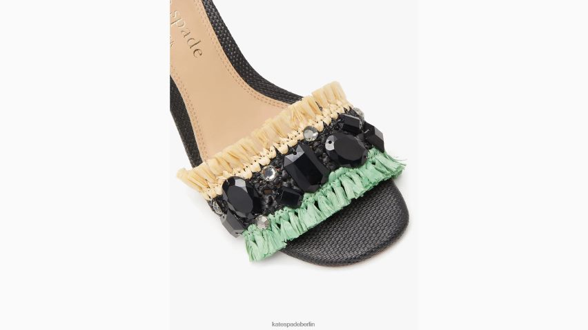 de Kate Spade Frauen Bora-Bora-Sandalen schwarz/natur/mint NB82J2559 Schuhwerk