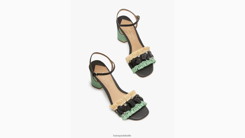 de Kate Spade Frauen Bora-Bora-Sandalen schwarz/natur/mint NB82J2559 Schuhwerk