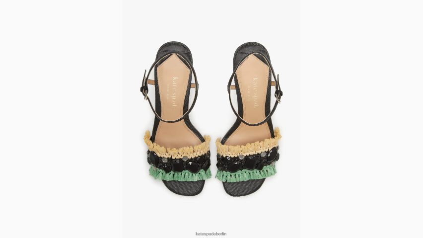 de Kate Spade Frauen Bora-Bora-Sandalen schwarz/natur/mint NB82J2559 Schuhwerk