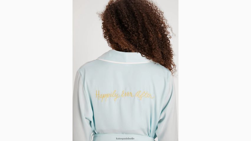 de Kate Spade Frauen Braut-Robe „Happy Ever After“ Aqua NB82J2836 Bekleidung