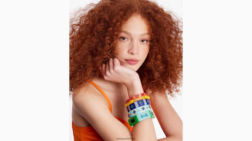 de Kate Spade Frauen Breiter sechseckiger Armreif mit sichtbaren Streifen grün multi NB82J2977 Zubehör