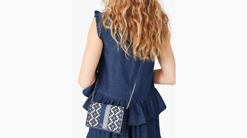 de Kate Spade Frauen Brieftasche mit Blumen-Jacquard-Streifen und Kette blau-multi NB82J2253 Zubehör