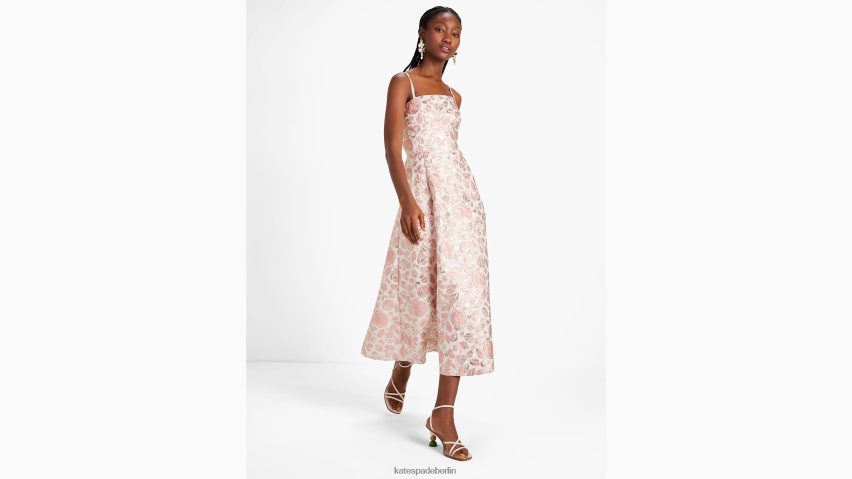 de Kate Spade Frauen Brokatkleid mit Blumenknospenmuster Rosenknospenrosa NB82J2761 Bekleidung