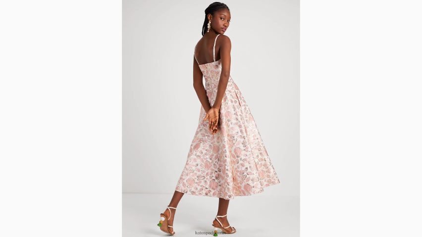 de Kate Spade Frauen Brokatkleid mit Blumenknospenmuster Rosenknospenrosa NB82J2761 Bekleidung