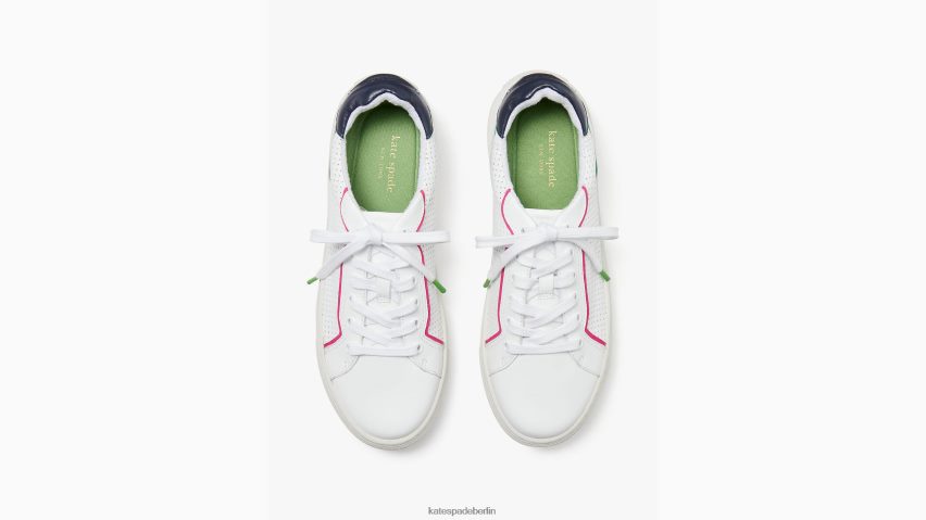 de Kate Spade Frauen Brynn-Turnschuhe optisches Weiß/Blazerblau NB82J2529 Schuhwerk