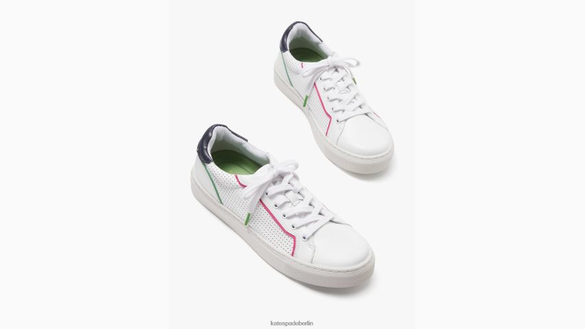 de Kate Spade Frauen Brynn-Turnschuhe optisches Weiß/Blazerblau NB82J2529 Schuhwerk