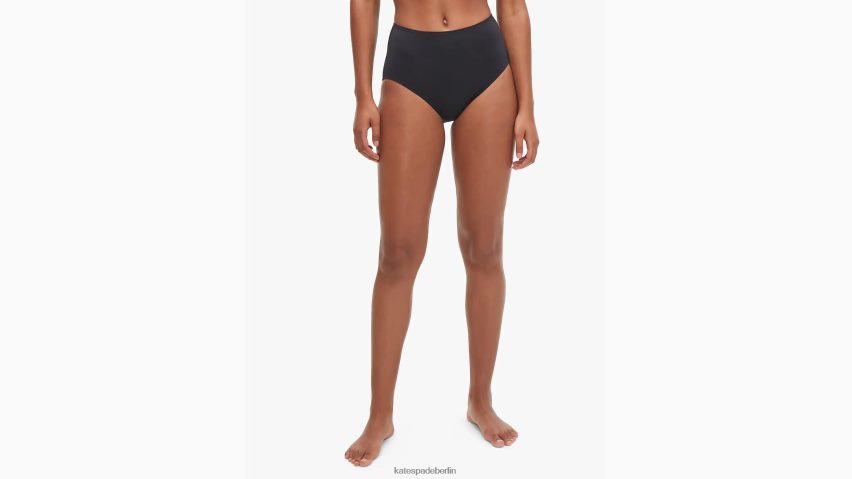 de Kate Spade Frauen Cabana-Bikiniunterteil mit hoher Taille Schwarz NB82J2803 Bekleidung