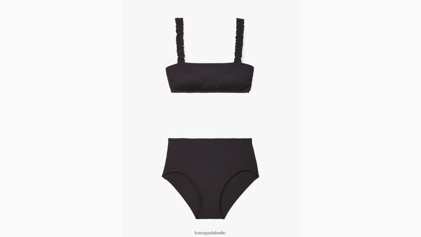 de Kate Spade Frauen Cabana-Bikiniunterteil mit hoher Taille Schwarz NB82J2803 Bekleidung