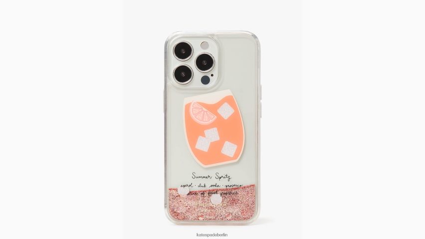 de Kate Spade Frauen Campari Liquid Glitter iPhone 13 Pro Hülle Pfirsich-Multi NB82J21453 Zubehör