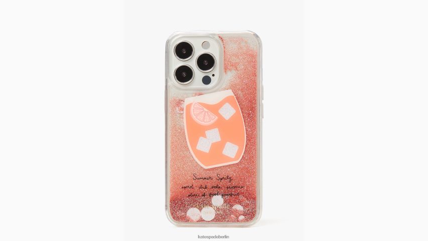 de Kate Spade Frauen Campari Liquid Glitter iPhone 13 Pro Hülle Pfirsich-Multi NB82J21453 Zubehör