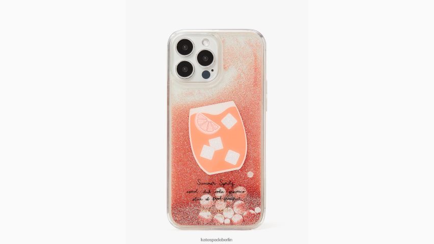 de Kate Spade Frauen Campari Liquid Glitter iPhone 13 Pro Max Hülle Pfirsich-Multi NB82J21405 Zubehör
