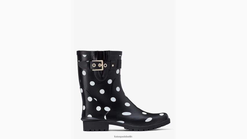 de Kate Spade Frauen Carina Regenstiefel schwarz/creme NB82J2553 Schuhwerk