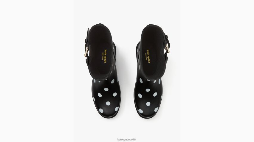 de Kate Spade Frauen Carina Regenstiefel schwarz/creme NB82J2553 Schuhwerk