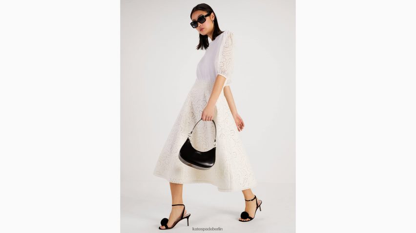 de Kate Spade Frauen Cutwork-T-Shirt mit Blumenstickerei frisches Weiß NB82J2753 Bekleidung