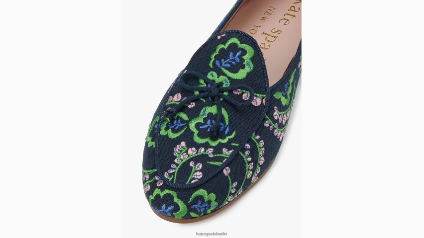 de Kate Spade Frauen Devi bestickte Slipper Blazer blau/Picknick-Blumenmuster NB82J2557 Schuhwerk