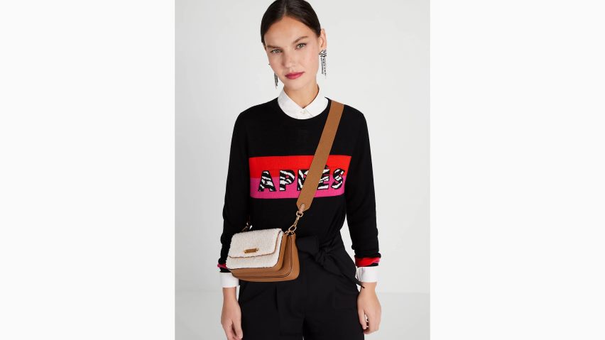 de Kate Spade Frauen Doppelte Umhängetasche aus Morgan-Lammfell und gekrispeltem Leder creme multi NB82J2475 Zubehör