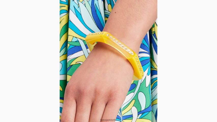 de Kate Spade Frauen Dünner sechseckiger Armreif mit sichtbaren Streifen gelbes Multi NB82J2978 Zubehör