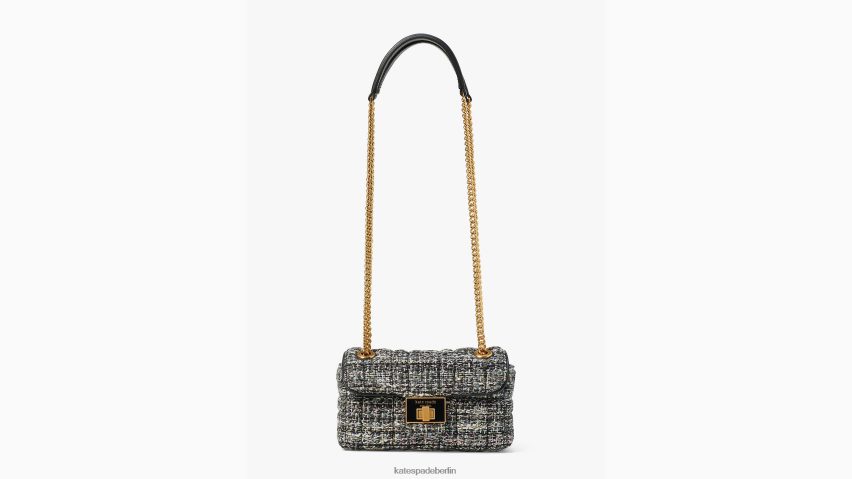 de Kate Spade Frauen Evelyn Pailletten-Tweed-Umhängetasche mit kleiner Schulterpartie schwarz-multi NB82J2476 Zubehör