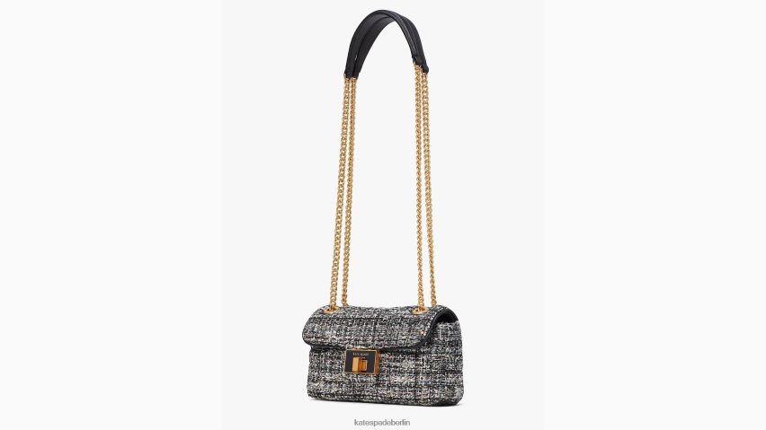 de Kate Spade Frauen Evelyn Pailletten-Tweed-Umhängetasche mit kleiner Schulterpartie schwarz-multi NB82J2476 Zubehör
